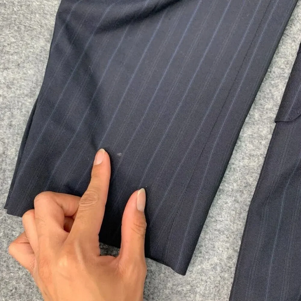 Ermenegildo Zegna Blazer Mens 42 Indigo Pinstripe 5362 Classic Saks Fifth Avenue
